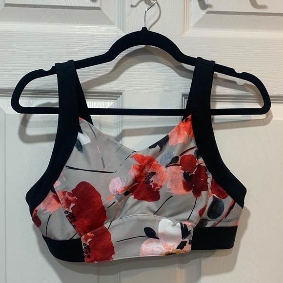 Floral Medium Impact Sports Bra - Picture 1 of 2